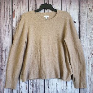 J. Crew XL Extra Soft Sweater Wool Blend Beige Womens Pullover Crew